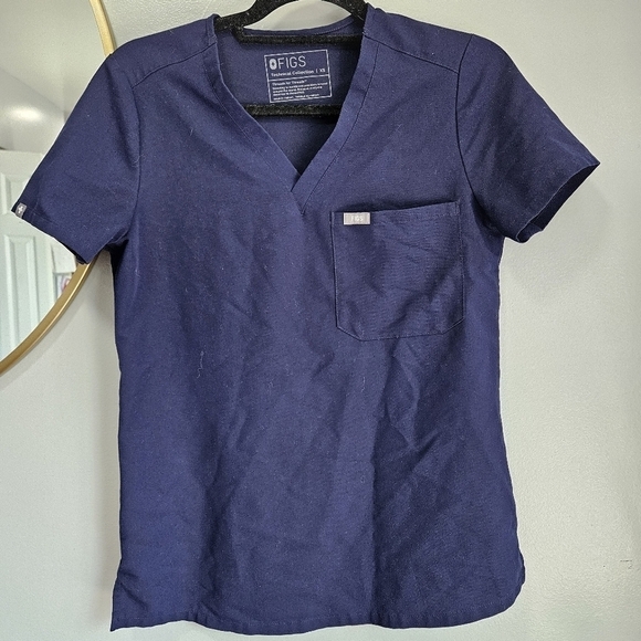 Figs XS dark blue top scrub - Picture 1 of 6